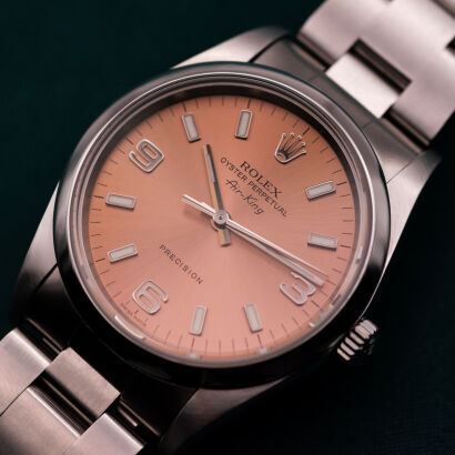 Rolex Air King 14000M Salmon Dial Full Set 34mm Full Set