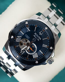 Bulova Marine Star Automatic Open-Heart 98A302 45mm NOWY Full Set Gwarancja 6 lat do 05.08.2031 - 2