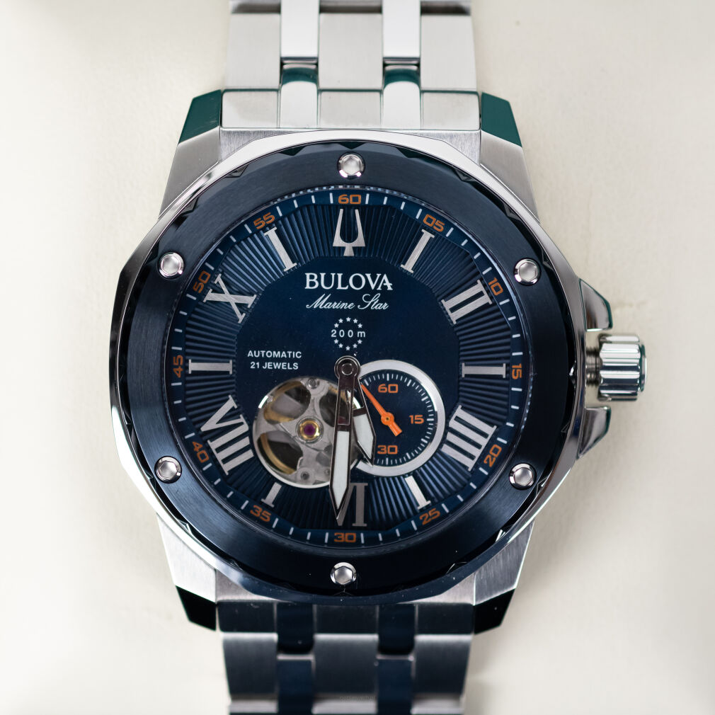 Bulova Marine Star Automatic Open-Heart 98A302 45mm NOWY Full Set Gwarancja 6 lat do 05.08.2031