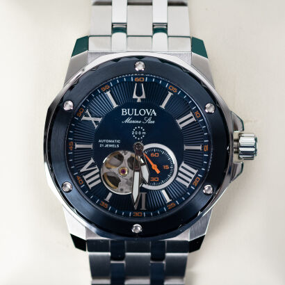 Bulova Marine Star Automatic Open-Heart 98A302 45mm NOWY Full Set Gwarancja 6 lat do 05.08.2031