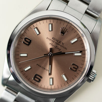 Rolex Air King 14000M Salmon Dial Full Set 34mm Full Set