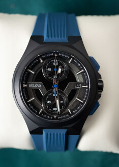 Bulova Maquina Chronograph 98B380 46mm NOWY Full Set Gwarancja 6 lat do 05.08.2031 Granatowy/Czarny - 4